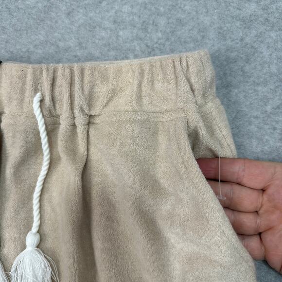 7 For All Mankind Lounge Shorts WMN XS Tan Drawstring 100% Polyester Lightweight - Picture 3 of 7